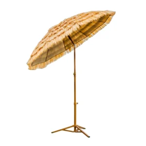 Manual Outdoor Beach Umbrella Polyester 10-Rib Foldable Commercial Umbrella for Stalls and Gyms