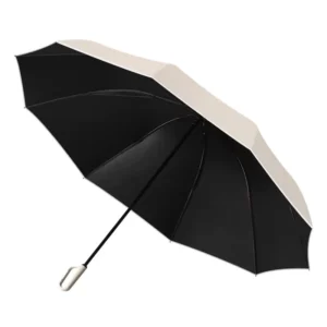 Manual Reverse Folding Umbrella with Reflective Safety Strips and Buckle Promotional Logo UV Printing Available