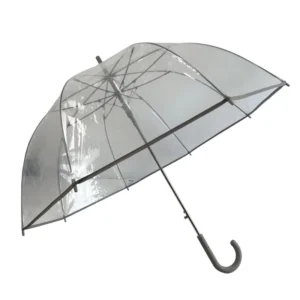 Manual Straight Transparent Plastic Umbrella for Adults with Stretch Function Novelty Design