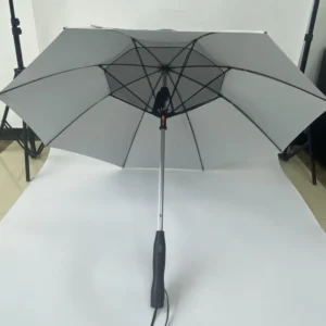 Manual Sunny Rainy Cooling Water Spray Fan UV Protection 23 Inch Glass Fiber 8 Ribs Pongee Straight Umbrella for Camping