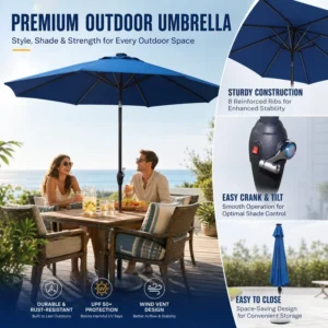Manual Tilt Windproof Cantilever Umbrella Large Custom Logo For Outdoor Restaurants Patios Resort Pool Terrace