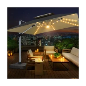 Manufacturer 10x10ft Square LED Outdoor Parasol with Logo Printing