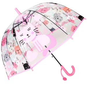 Manufacturer 19 Inch Animal Cartoon Transparent Children’s Rain Umbrella for Kids