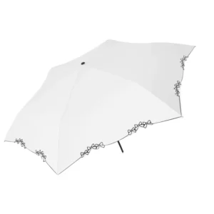Manufacturer 3-Folding 6-Alloy-Rib Polyester UPF 50+ Black Glue Compact Windproof Travel Umbrella for Adults
