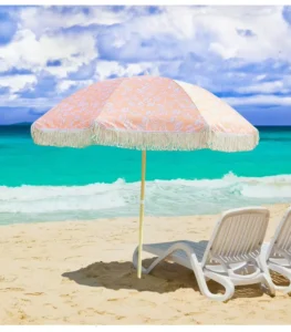 Manufacturer Custom Aluminum Pole Garden Parasol Umbrella Windproof Portable Tassels Beach Umbrella