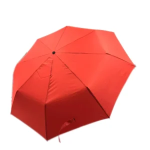 Manufacturer Custom Red Compact 3 Folding Fully Automatic Polyester 190T Pongee Promotional Gift Umbrella with Logo Printed