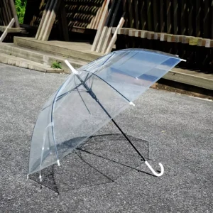 Manufacturer Customized Logo Clear 8K Adult Parasol Colorful Transparent Rain Umbrella for Weddings
