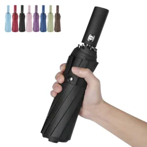 Manufacturer Luxury Strong Windproof Automatic Slimline Travel Umbrella Custom Made Logo Print Portable Umbrella Supplier