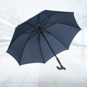 Manufacturer Personalized Pongee Fabric Windproof Automatic Open Umbrella with Walking Cane Stick
