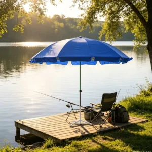 Manufacturer Supply 150cm Outdoor Sun Umbrella Double Layer Silver Coated Fabric UV Resistant Windproof Beach Parasol