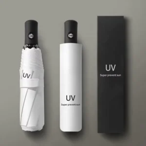 Manufacturer Three-Folding UV Automatic Umbrella Rain Windproof UV Sun Parasol Custom Logo