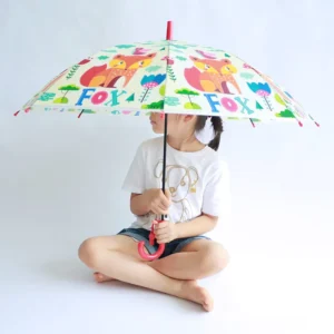 Manufacturer’s Custom Children’s Windproof Safety Umbrella Girls’ Party Sombrillas with Plastic Handle and Transparent Canopy