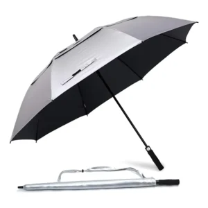 Manufacturers In China Golf Umbrella Silver Coat 190T Pongee EVA Handle Windproof Waterproof for Rain and Sun