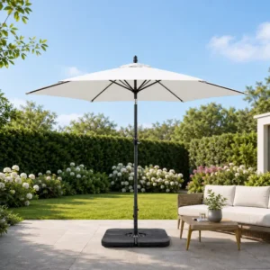 Market Umbrella with Crank, Outdoor Advertising Cafe Patio Umbrella, Foldable Sunshade for Garden and Golf, with Bases