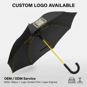 Matching-Color Shaft and Ribs Semi-Automatic Straight Stick Umbrella