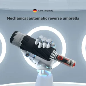Mechanical Transparent Handle Automatic Safety Anti-Rebound Reverse Three-Fold UV Protection 10-Bone Folding Umbrella