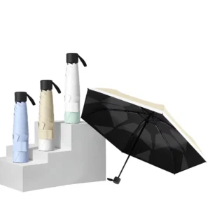 Memory Patch Three-Fold Manual Travel Sun Umbrella, Ultra-Light Portable Telescopic Lighting