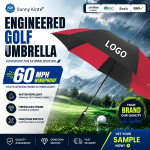 Men’s 23-Inch Windproof Advertising Stick Umbrella with Custom Print Logo