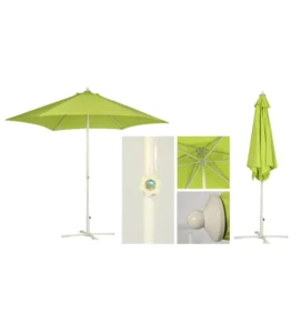 Metal Waterproof Square Lightweight Outdoor Patio Umbrella Steel Base Crank Lift