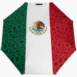 Mexico National Flag Print Fully Automatic Folding Umbrella