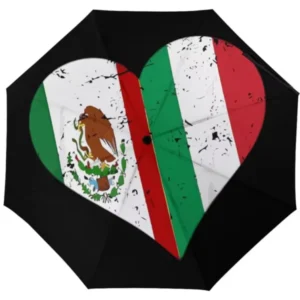 Mexico National Flag Print Fully Automatic Folding Umbrella
