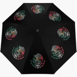 Mexico National Flag Print Fully Automatic Folding Umbrella