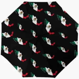 Mexico National Flag Print Fully Automatic Folding Umbrella