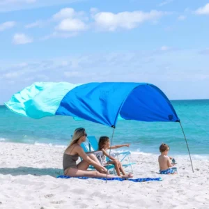 Mini 3.0 Beach Canopy Wind-Powered Portable Sun Shade 75 Sq. Ft. for up to 4 People