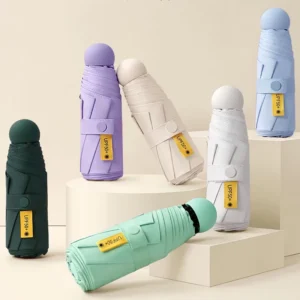 Mini 5 Fold Umbrella 6 8 Ribs Windproof Custom Logo Promotional Gift Umbrellas Bulk UV Pocket Small Purse Umbrella
