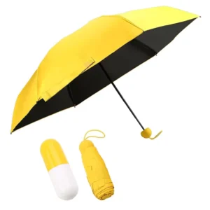 Mini Capsule Case Umbrella Portable UV Protection Parasol