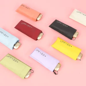 Mini Capsule Umbrella Custom Logo Windproof Folding Rain Compact Lightweight Travel Business Promotional Gift Factory