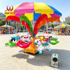 Mini Children’s Amusement Ride with Up Down Motion, Music & Lights, Ideal for Family Entertainment Centers and Street Vendors