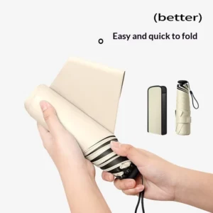 Mini Convenient Memory Fit Foldable Windproof Advertising Umbrella UV Protection Sunscreen Black Coating Easy Close
