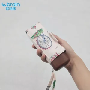 Mini Digital Printing Manual Open Close 190T Pongee Silver Coated Metal Frame Aluminum Shaft Wood Handle Umbrella for Gift