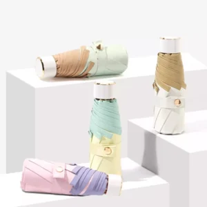 Mini Five Folding Portable Women’s Sun Protection Umbrella Dual-Purpose Capsule Umbrella