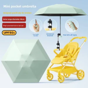 Mini Flat Five-Folding Stroller Umbrella UV-Resistant Sun and Rain Protection