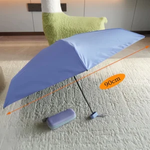 Mini Fold Umbrella with Capsule Case Ultra Light Flat UV Parasol Custom Logo Advertising Sun & Rain Pocket Umbrella