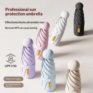 Mini Folding Umbrella Custom Logo Windproof Rain Compact Lightweight Pocket Promotional Gift Export Manufacturer