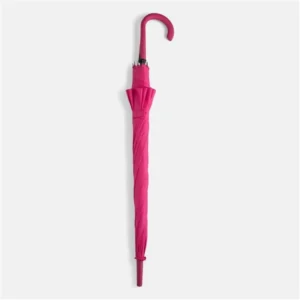 Mini J-Handle Straight Semi-Automatic Folding Polyester Umbrella, 8-Rib Alloy Frame