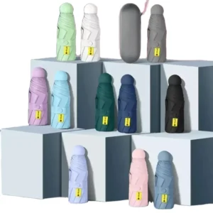 Mini Manual Control Travel Umbrella Compact Mini 5 Fold Lady Pocket UV Umbrellas Protection Anti UV Mini Pocket Compact