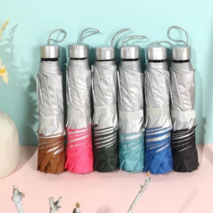 Mini Plastic Three-Fold Manual Sun-Protection Umbrella