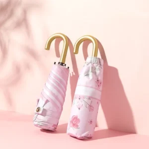 Mini Portable Umbrella With Five Fold Design Minimalist Style Dual Use Adults Sunny Rainy Days