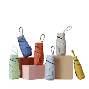 Mini Sunshade Capsule Umbrella Dual use Sun Rain UV Protection Manual Opening Silicone Handle 6 Ribs Modern Design