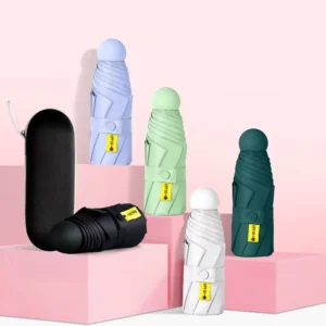 Mini Travel Sun Umbrella 5 Folding Portable ultra Light Capsule Umbrella Adults Outdoor Sunshade Umbrella Students Custom logo