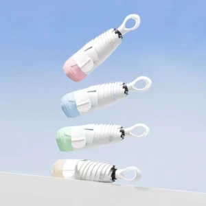 Mini Travel Umbrella UPF 50+ Manual Lift Folding Portable Compact Purse Lightweight UV Protection for Women & Girls