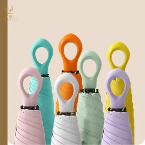 Mini Umbrella Business Gift Ultralight Portable Small Umbrella Creative O Ring Handle Custom Logo UV Blocking Travel Parasol