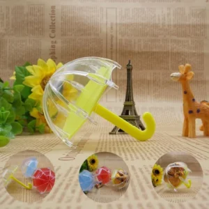 Mini Umbrella-Shaped Chocolate Pastry Plastic Box, Transparent Candy Box