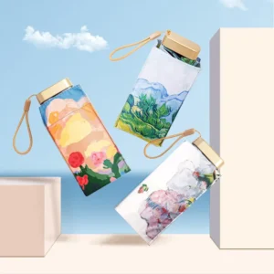 Mini Umbrella With Black Coating Light Weight Portable Compact Sunscreen Umbrella UV Protection Umbrella