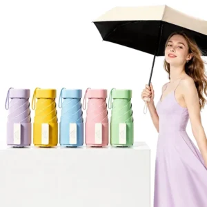 Mini Widened-Strap Pocket Capsule Folding UV-Protective Sun Umbrella
