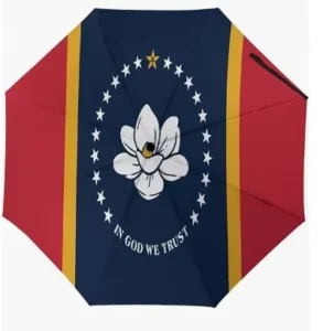 Mississippi US State Flag Umbrella, Waterproof, Auto Open and Close, UV Coating